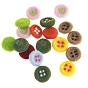 Flat Round Button Handmade Wool Felt Ornament Accessories, for DIY Children Hair Tie