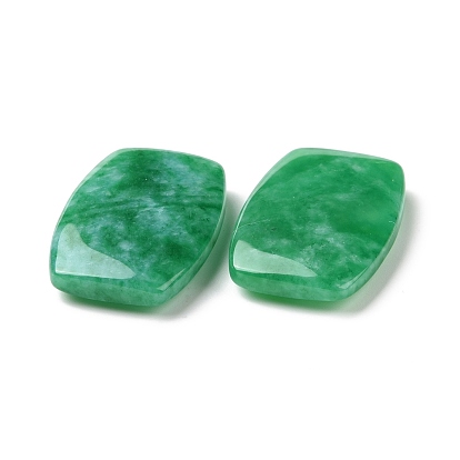 Perles de jade blanches naturelles teintes et chauffées, sans trou, rectangle