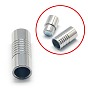304 Stainless Steel Magnetic Clasps with Glue-in Ends, Column, 21x8mm, Hole, 6mm