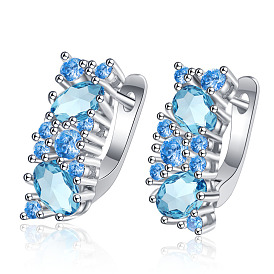 Blue Zircon Earrings - Elegant and Minimalistic Ear Accessories for Women