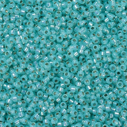 Perles rocailles miyuki rondes, perles de rocaille japonais, albâtre doublé d'argent