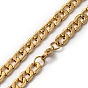 201 Stainless Steel Curb Chain Necklace & Rectangle Link Bracelet, Jewelry Set for Men Women