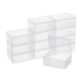 Transparent Plastic Bead Containers, with Lids, for Beads, Jewelry, Craft Supplies, Rectangle