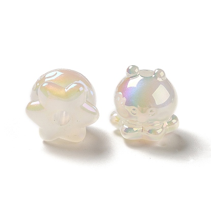 Luminous Acrylic Beads, AB Color Plated, Glitter,Octopus