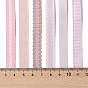 18 Yards 6 Styles Polyester Ribbon, for DIY Handmade Craft, Hair Bowknots and Gift Decoration, Pink Color Palette