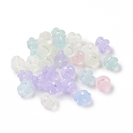Perles acryliques transparents dépoli, de couleur plaquée ab , conque