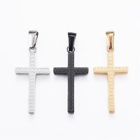 Pendentifs en acier inoxydable, croix latin