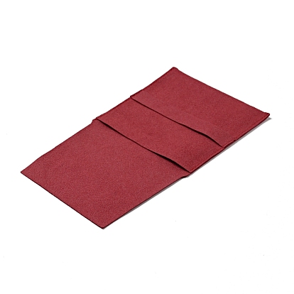 Microfiber Jewelry Pouches, Foldable Gift Bags, for Ring Necklace Earring Bracelet Jewelry, Square