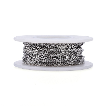 304 Stainless Steel Cable Chains, Soldered, with Spool