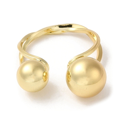 Brass Open Cuff Rings, Ball Rings for Women