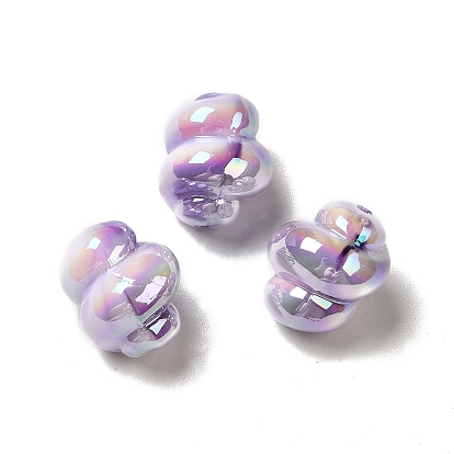 UV Plating Rainbow Iridescent Acrylic Beads, Spiral Shape
