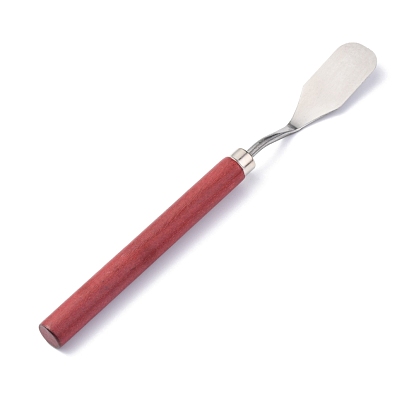 Grattoir en acier inoxydable, couteau à raclette peinture à l'huile, outil de dessin de grattage, avec manche en bois, poignée de couleur aléatoire