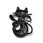 Кошка с эмалевой булавкой в виде галстука-бабочки, значок электрофореза из черного сплава для одежды рюкзака, без кадмия и без свинца