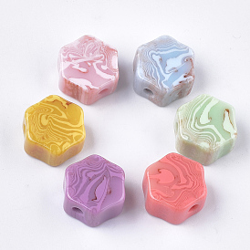 Resin Beads, Imitation Gemstone, Hexagon