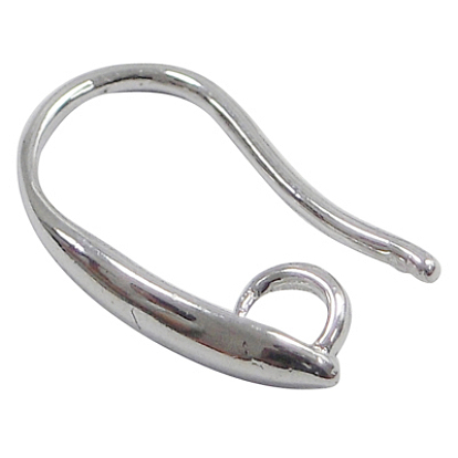 Brass Earring Hooks, with Horizontal Loop, 15x8mm, Hole: 2mm, 18 Gauge, Pin: 1mm