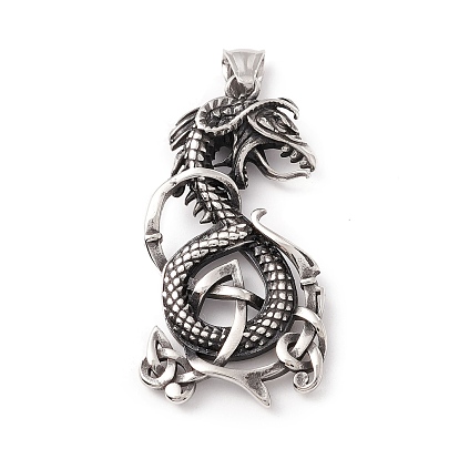 Style tibétain 304 pendentifs en acier inoxydable, serpent