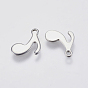 201 Stainless Steel Charms, Musical Note