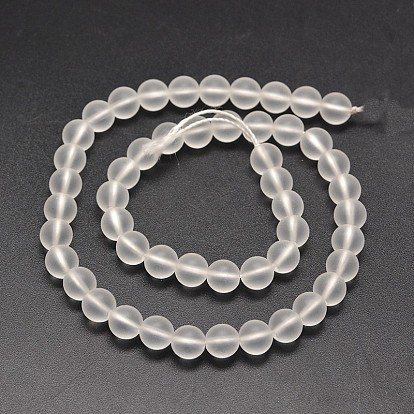 Frosted Synthetic Quartz Round Bead Strands