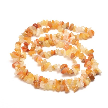 Natural Yellow Jade Chip Bead Strands, 5~8x5~8mm, Hole: 1mm, about 31.5 inch