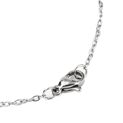201 Stainless Steel Pendant Necklaces, with Cable Chains, Ballerina