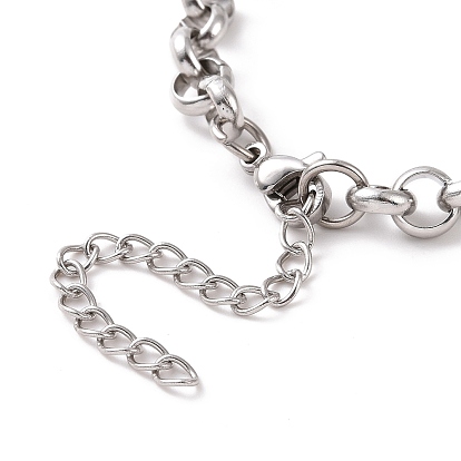 304 bracelet chaîne rolo en acier inoxydable pour hommes femmes