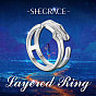 SHEGRACE 925 Sterling Silver Finger Ring, Wide Band Rings, with Grade AAA Cubic Zirconia, Size 8
