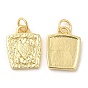 Brass Charms, with Jump Ring, Long-Lasting Plated, Lead Free & Cadmium Free, Trapezoid with Heart Charm