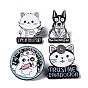 Medical Theme Cartoon Cat/Dog Enamel Pins, Black Zinc Alloy Brooches