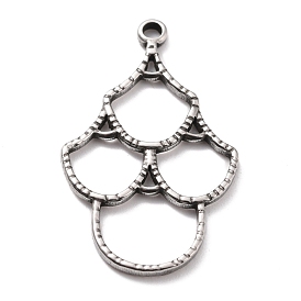 304 Stainless Steel Open Back Bezel Pendants, For DIY UV Resin, Epoxy Resin, Pressed Flower Jewelry