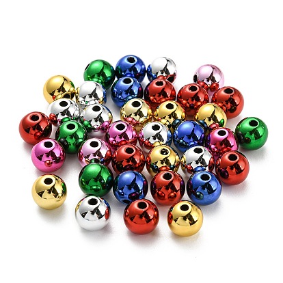 Uv perles acryliques de placage, iridescent, ronde