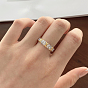 925 Sterling Silver Micro Pave Clear Cubic Zirconia Finger Ring for Women, Cross