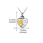 Alloy Heart with Sunflower Urn Ashes Pendant Necklace, Word Forever In My Heart Memorial Jewelry for Men Women