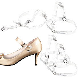 Gorgecraft 2 пары прозрачный силиконовый шнурок, эластичная лента для обуви, ремешок для обуви, с фурнитурой из алюминия и сплава платинового цвета