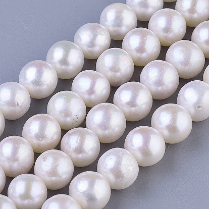 Hebras de perlas cultivadas naturales de agua dulce, rondo, 10~11 mm, agujero: 0.8 mm, sobre 42 unidades / cadena, 15.7 pulgada
