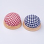 Cloth Needle Pin Cushions, with Wood and Foam inside, Half Round/Dome