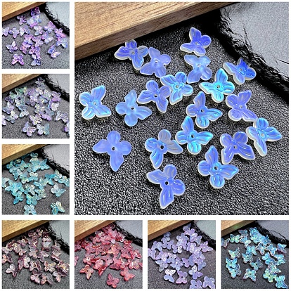 Gradual Transparent Czech Glass Beads, Butterfly