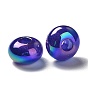 Perles européennes en acrylique plaqué irisé arc-en-ciel lumineux, perles de paillettes, Perles avec un grand trou   , brille dans le noir, rondelle