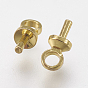 Brass Peg Bails Pendants, For Half Drilled Beads, Long-Lasting Plated, Real Gold-Filed
