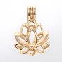 Alloy Diffuser Locket Pendants, Cage Pendants, Flower