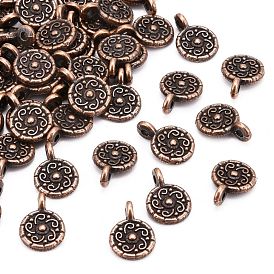 Tibetan Style Alloy Charms, Lead Free and Cadmium Free, 9mm wide, 13mm long, hole: 1.5mm