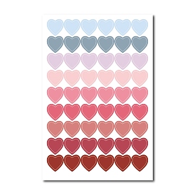 Gradient Color Heart Adhesive Paper Stickers, for Scrapbooking, Diary, Planner, Envelope & Notebooks