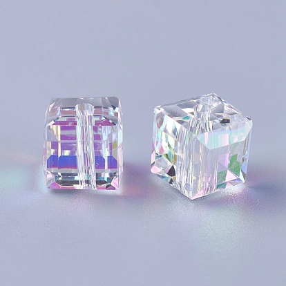 Имитация Австрийские кристаллические шарики, к 9 стекло, кубические, граненые