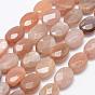 Natural Sunstone Beads Strands, Faceted, Oval