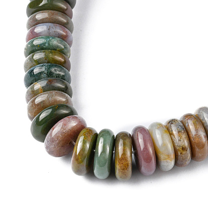 Natural Indian Agate Beads Strands, Disc