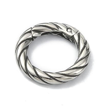 Тибетский стиль 316 пружинные кольца из хирургической нержавеющей стали, закрутить круглое кольцо