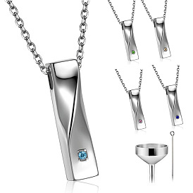 Stainless Steel Pendant Necklaces, Detachable Perfume Bottle Pendant Necklaces