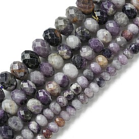 Natural Sugilite Beads Strands, Faceted, Rondelle