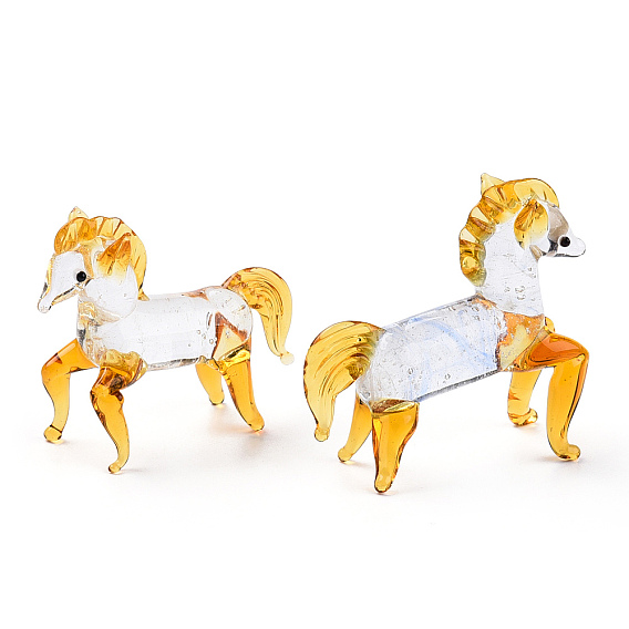 Hechos a mano decoraciones para el hogar de cristal de murano, 3d adornos de caballos para regalo