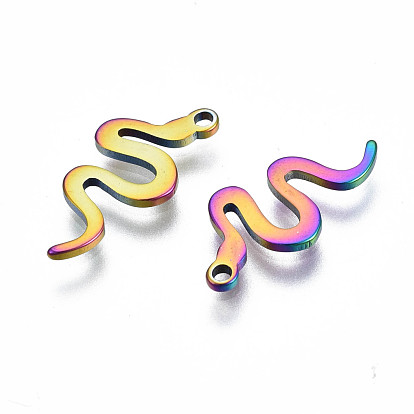 Ion Plating(IP) 201 Stainless Steel Charms, Cadmium Free & Nickel Free & Lead Free, Snake