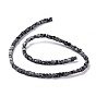 Natural Snowflake Obsidian Beads Strands, Cube